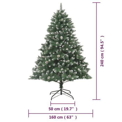 Kunstigt juletræ med juletræsfod 240 cm PVC