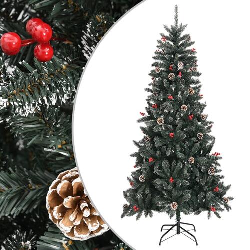 Kunstigt juletræ med juletræsfod 240 cm PVC grøn