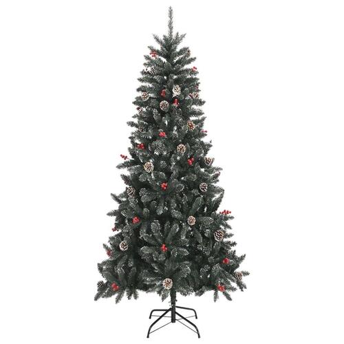 Kunstigt juletræ med juletræsfod 240 cm PVC grøn