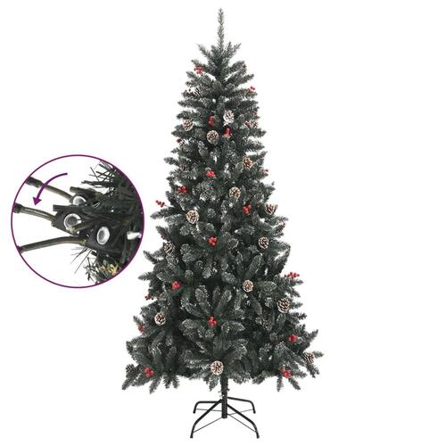 Kunstigt juletræ med juletræsfod 240 cm PVC grøn