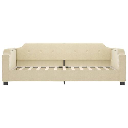 Daybed med udtræk og skuffer 80x200 cm stof cremefarvet