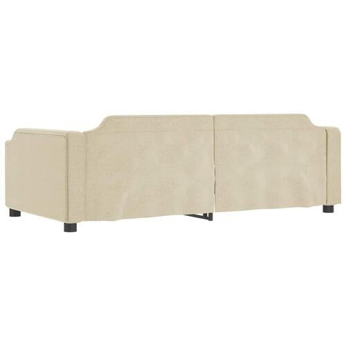 Daybed med udtræk og skuffer 80x200 cm stof cremefarvet