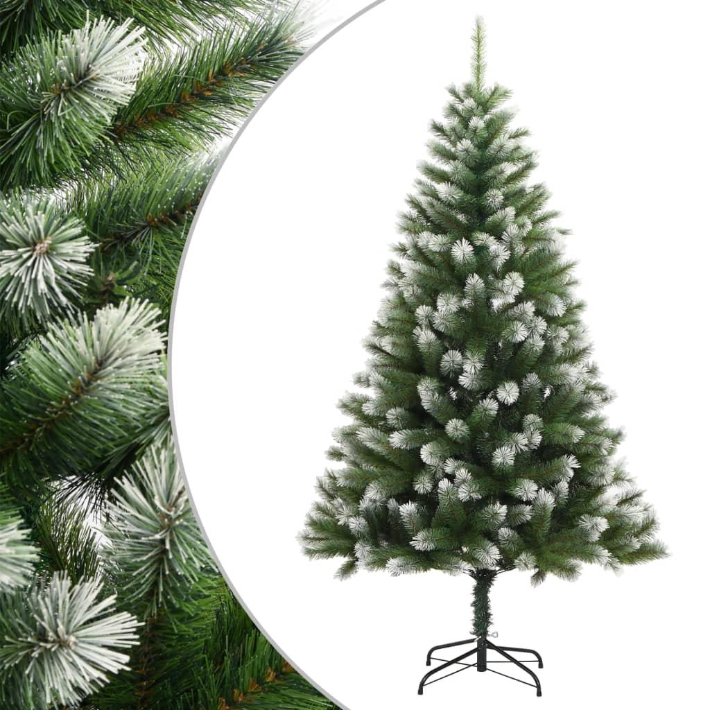 Kunstigt juletræ med sne 150 cm hængslet billede