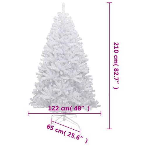 Kunstigt juletræ med sne 210 cm hængslet