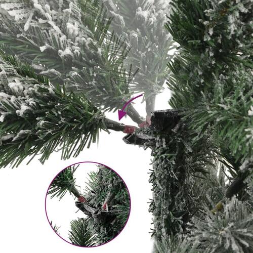 Kunstigt juletræ med sne 120 cm hængslet