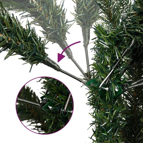 Kunstigt juletræ med juletræsfod 240 cm hængslet
