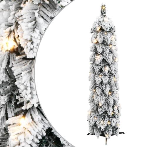 Kunstigt juletræ med 45 LED'er og sne 90 cm