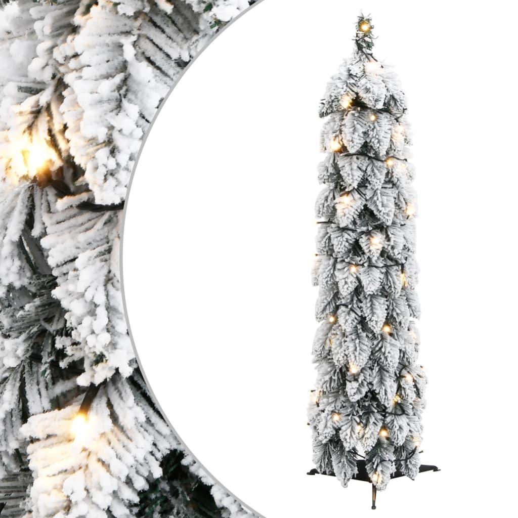 Kunstigt juletræ med 45 LED'er og sne 90 cm