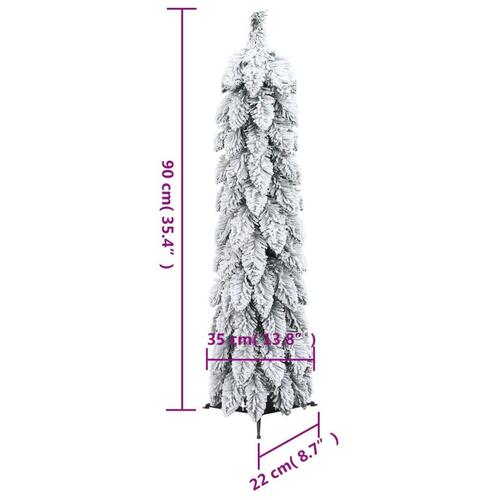 Kunstigt juletræ med 45 LED'er og sne 90 cm