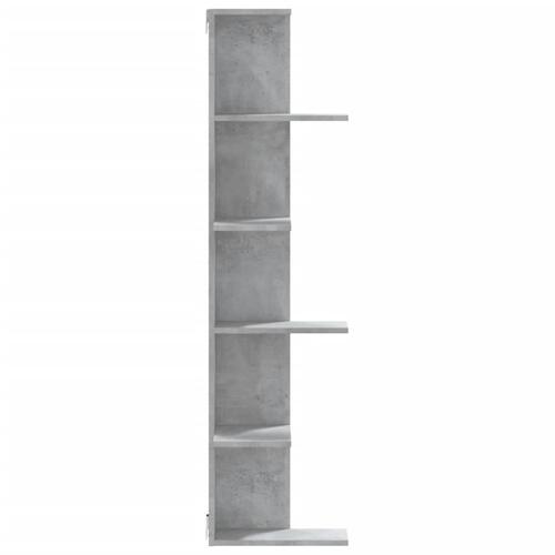Væghængt hjørnehylde 36,5x36,5x140 cm spånplade betongrå