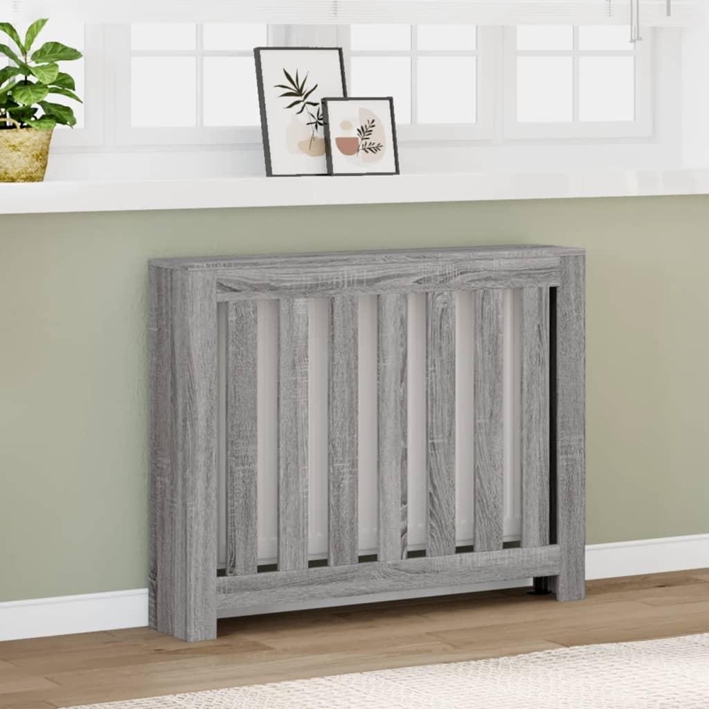 Radiatorskjuler 104x20x82 cm konstrueret træ grå sonoma-eg billede