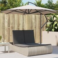 Solseng med hynder polyrattan lysegrå