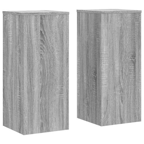 Plantestativer 2 stk. 30x30x70 cm konstrueret træ grå sonoma-eg