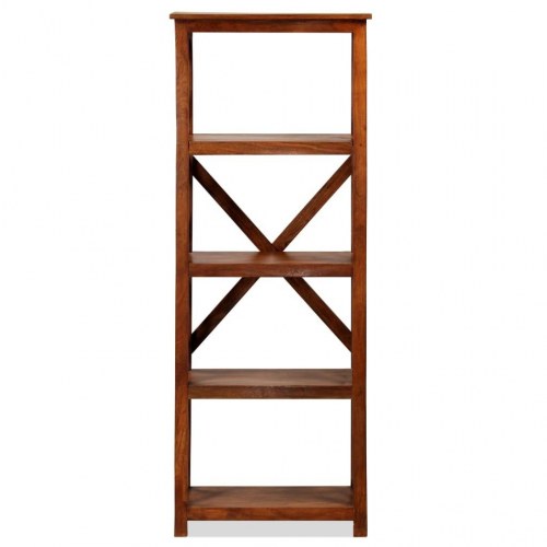 Bogreol 60x30x160 cm massivt akacietræ med honningfinish