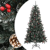 Kunstigt juletræ med juletræsfod 210 cm PVC grøn