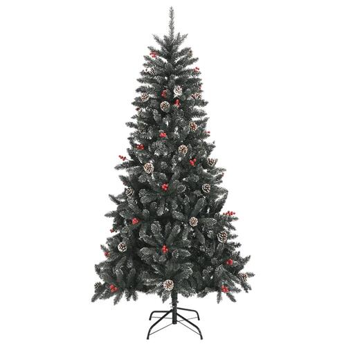 Kunstigt juletræ med juletræsfod 210 cm PVC grøn