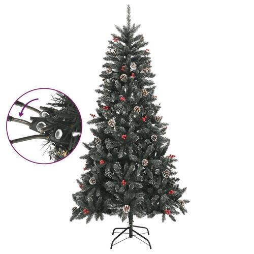 Kunstigt juletræ med juletræsfod 210 cm PVC grøn