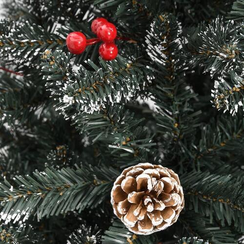 Kunstigt juletræ med juletræsfod 210 cm PVC grøn