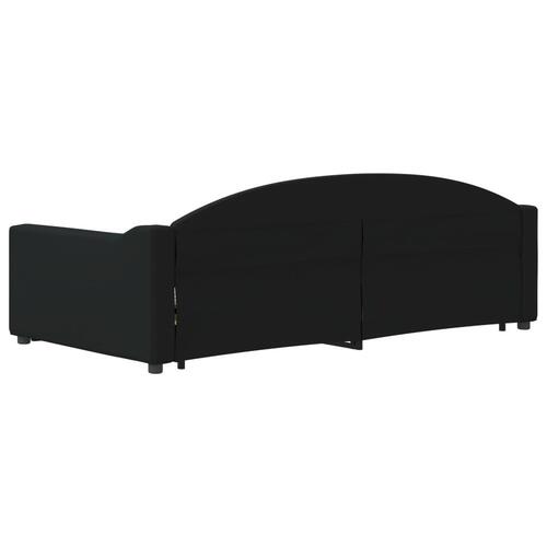Daybed med udtræk og skuffer 100x200 cm stof sort
