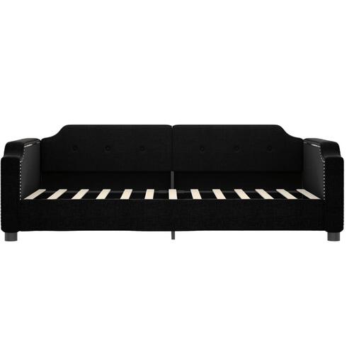 Daybed med udtræk og skuffer 100x200 cm stof sort