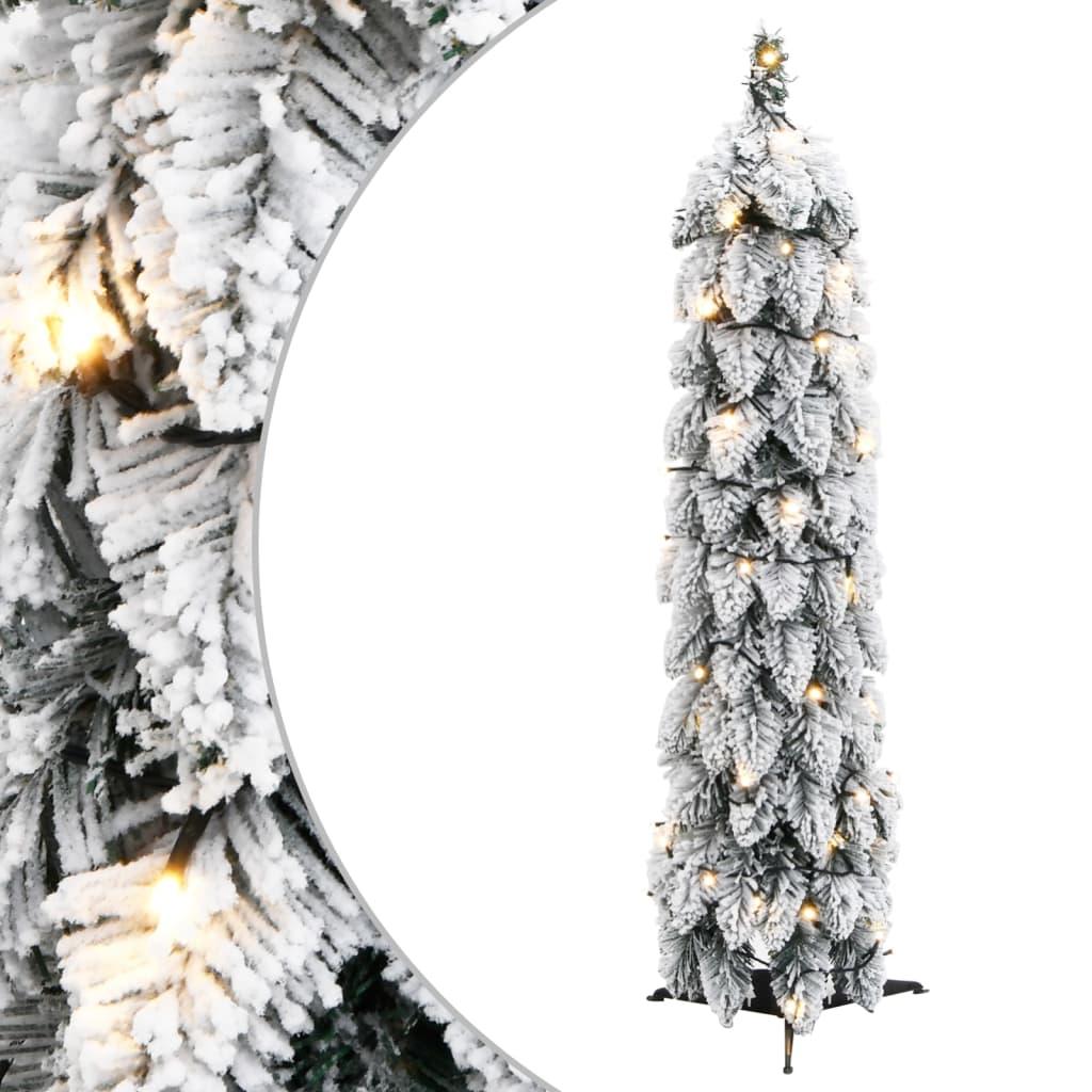 Kunstigt juletræ med 30 LED'er og sne 60 cm