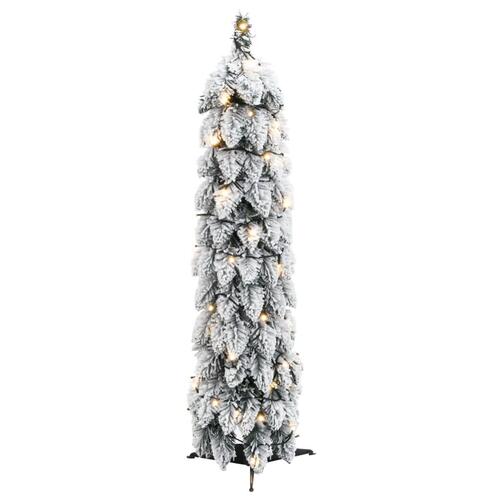 Kunstigt juletræ med 30 LED'er og sne 60 cm