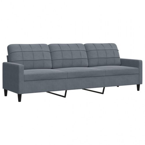 Sofasæt 2 dele med hynder velour mørkegrå