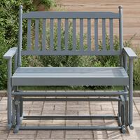 Gyngebænk 118x70x104,5 cm massivt poppeltræ grå