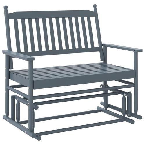 Gyngebænk 118x70x104,5 cm massivt poppeltræ grå