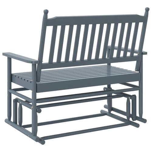 Gyngebænk 118x70x104,5 cm massivt poppeltræ grå
