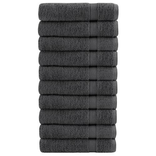 Håndklæder 10 stk. Premium 70x140 cm 100 % bomuld antracitgrå
