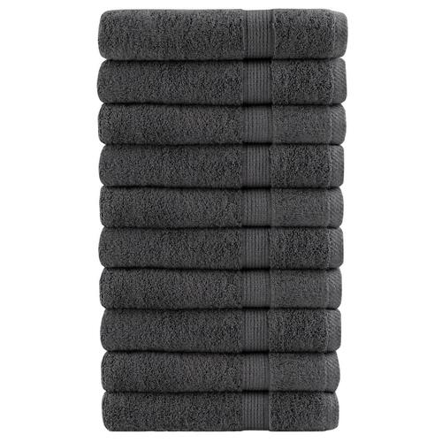 Håndklæder 10 stk. Premium 100x200 cm 100 % bomuld antracitgrå
