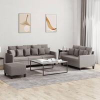 3 personers sofa med hynder stof gråbrun