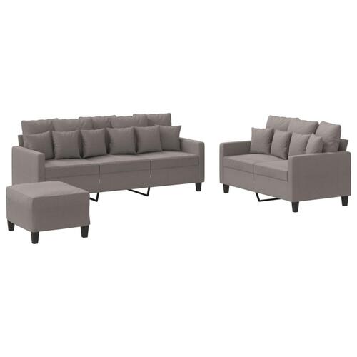 3 personers sofa med hynder stof gråbrun