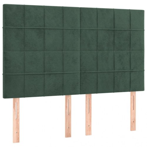 Kontinentalseng med madras 140×190 cm i fløjl - mørkegrøn