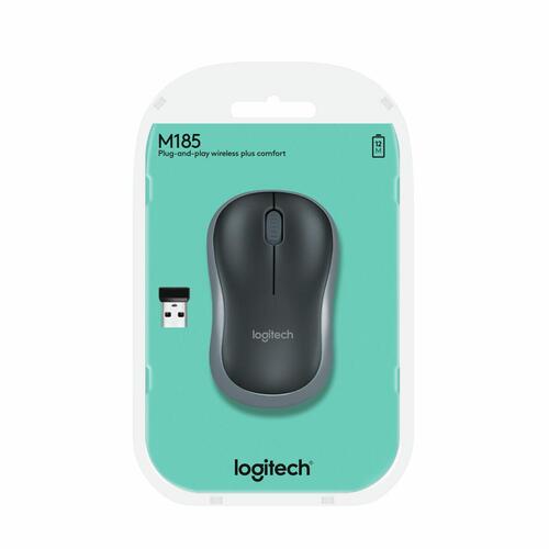 Trådløs mus Logitech LGT-M185G Grå Sort Monochrome