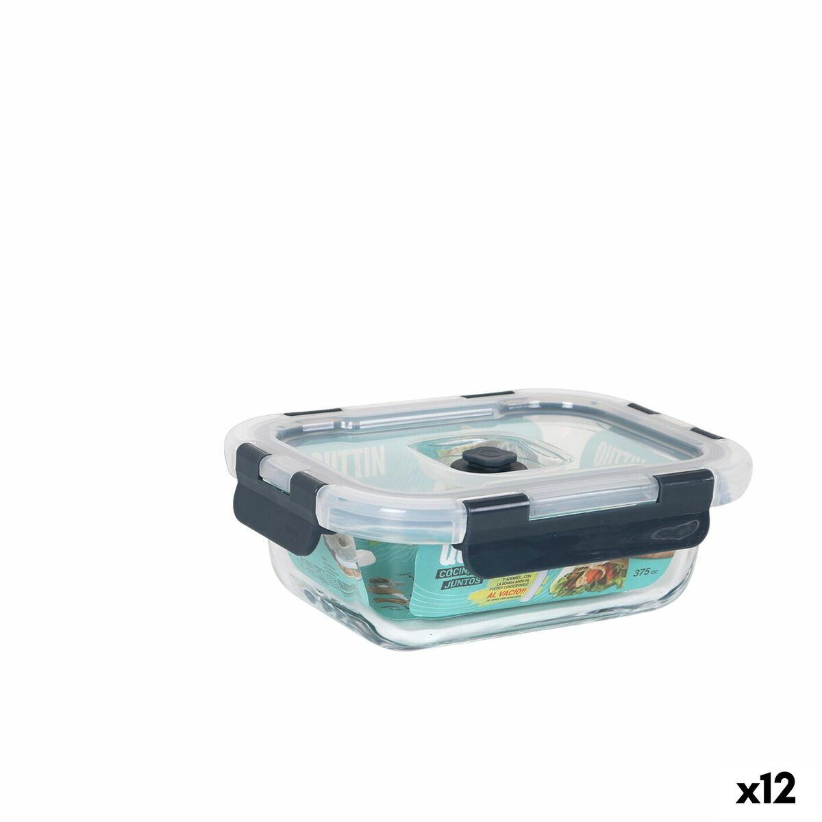 Quttin hermetisk madkasse, rektangulær 375 ml - 12 stk.