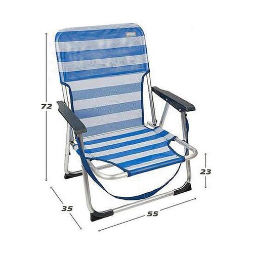 Polstrede Campingstol Colorbaby 55 x 35 x 72 cm Hvid Marineblå