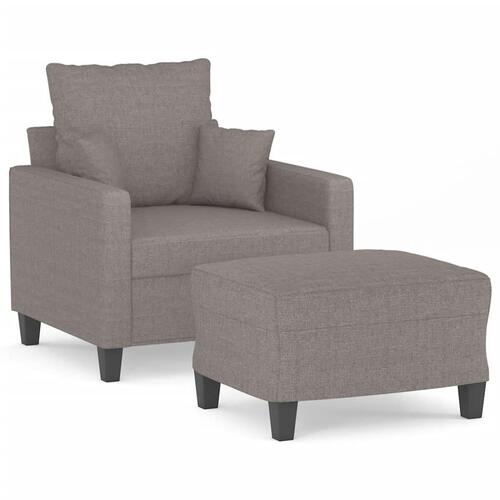 Sofastol med fodskammel 60 cm stof Gråbrun