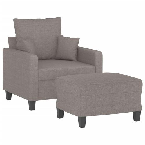 Sofastol med fodskammel 60 cm stof Gråbrun