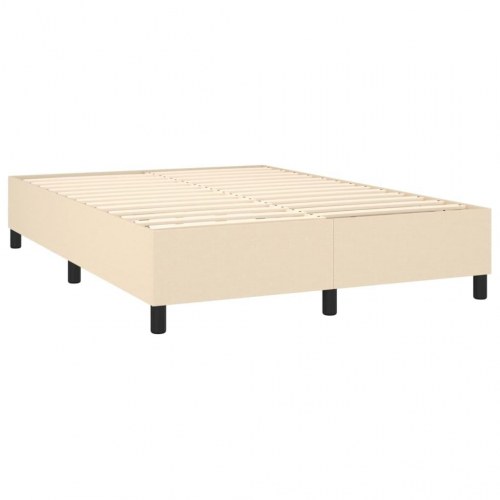 Kontinentalseng med madras 140x190 cm - stof, cremefarvet