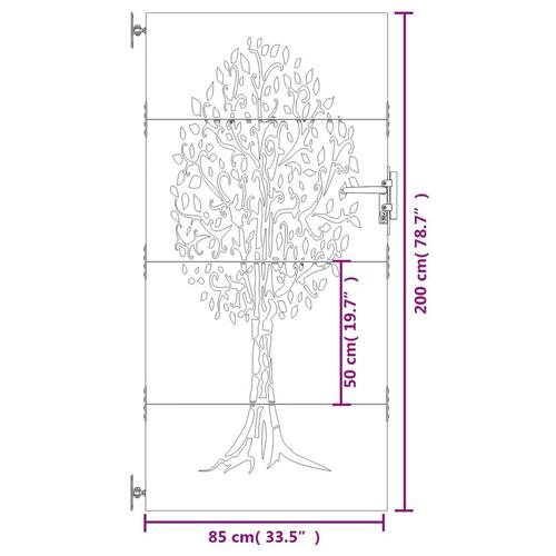 Havelåge 85x200 cm cortenstål trædesign