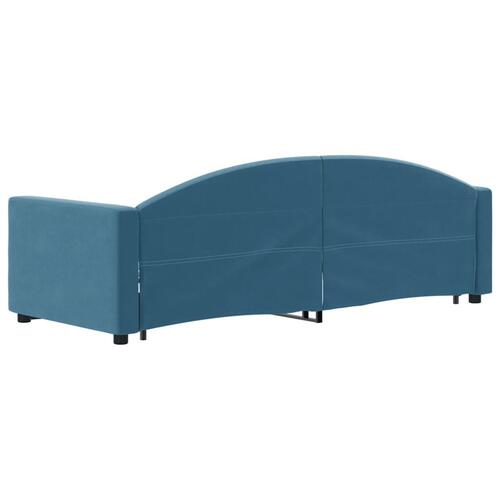 Daybed med udtræk 80x200 cm velour blå