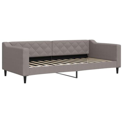 Daybed med udtræk og skuffer 90x200 cm stof gråbrun