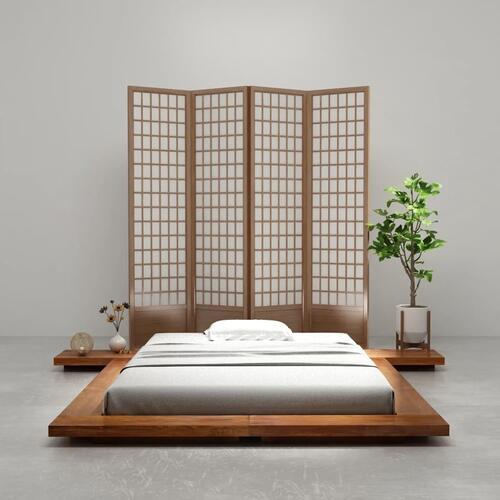 Futonsengestel japansk stil massivt træ 140 x 200 cm