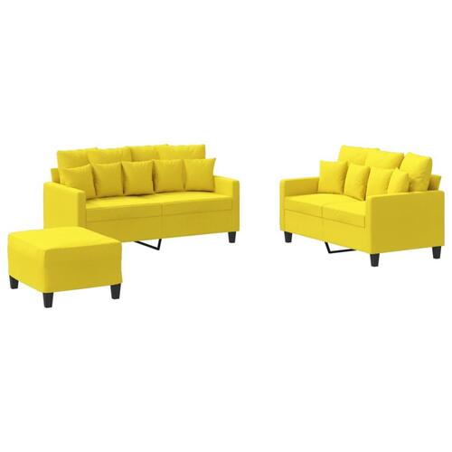 3 personers sofa med hynder stof lysegul