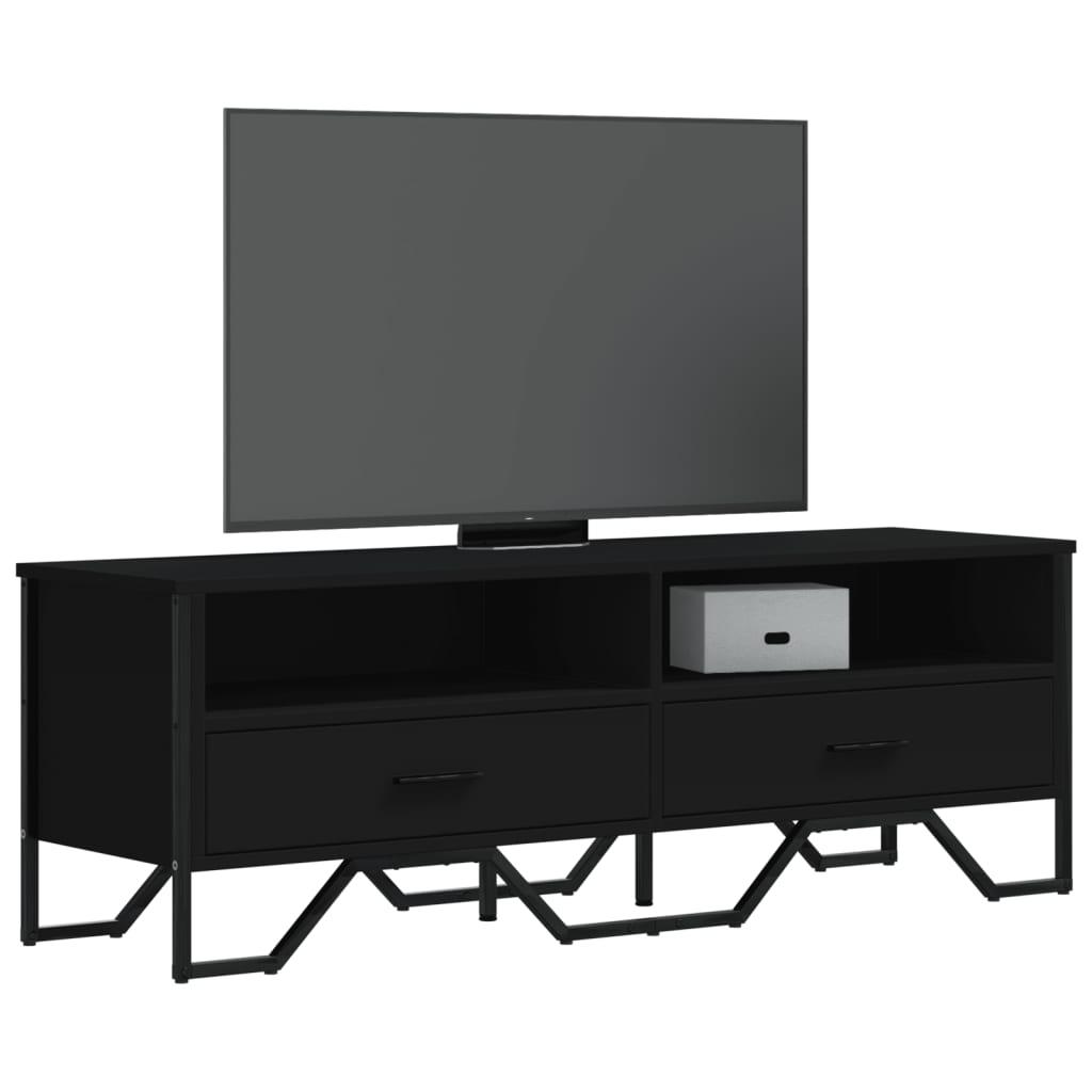 Tv-bord 122x34x41 cm konstrueret træ sort