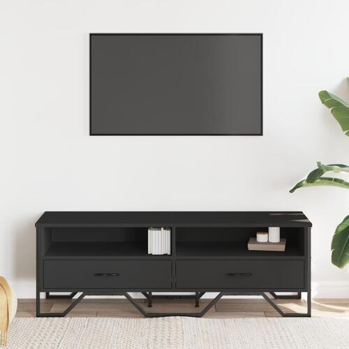 Tv-bord 122x34x41 cm konstrueret træ sort