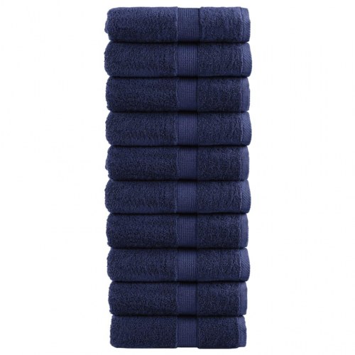 Premium gæstehåndklæder - 10 stk. marineblå 30×50 cm, 600 gsm (SOLUND)