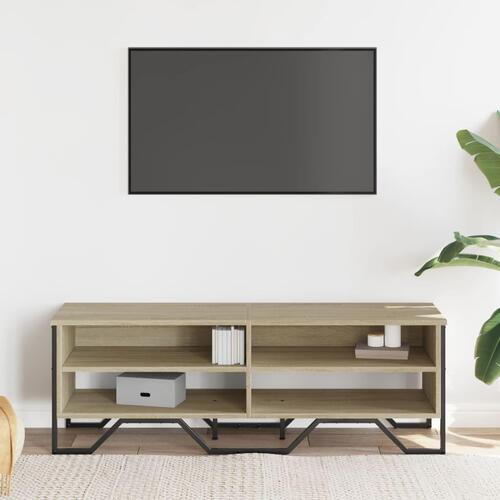 Tv-bord 122x34x41 cm konstrueret træ sonoma-eg